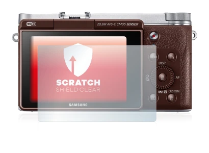 Image of the device Samsung NX3000 with a wide variety of screen protectors.