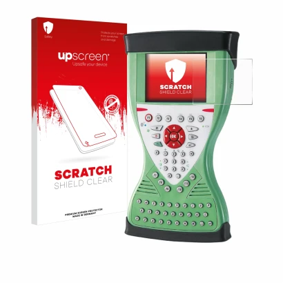 Front side of a product packaging with the brand logo upscreen. Next to it is the device Leica Viva Controller CS15 shown with