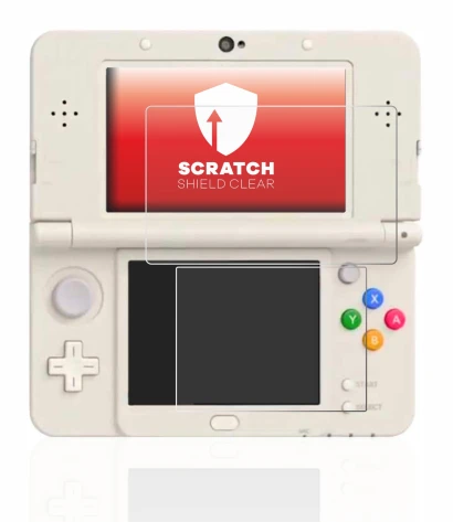 Image of the device Nintendo New 3DS with a wide variety of screen protectors.