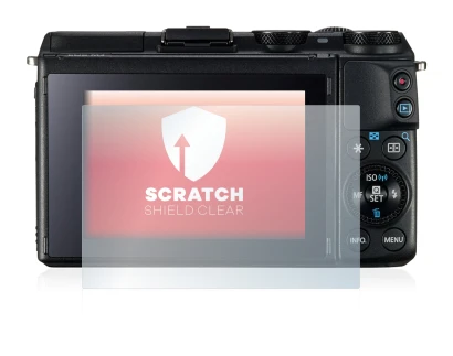 Image of the device Canon EOS M3 with a wide variety of screen protectors.