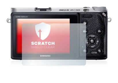 Image of the device Samsung NX500 with a wide variety of screen protectors.