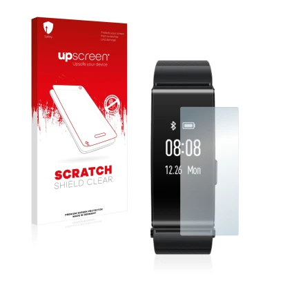 Front side of a product packaging with the brand logo upscreen. Next to it is the device Huawei TalkBand B2 shown with the cor