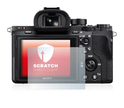 Image of the device Sony Alpha 7R II with a wide variety of screen protectors.