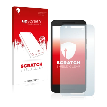 Front side of a product packaging with the brand logo upscreen. Next to it is the device Google Nexus 5X shown with the corres