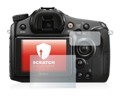 Image of the device Sony Alpha 68 with a wide variety of screen protectors.