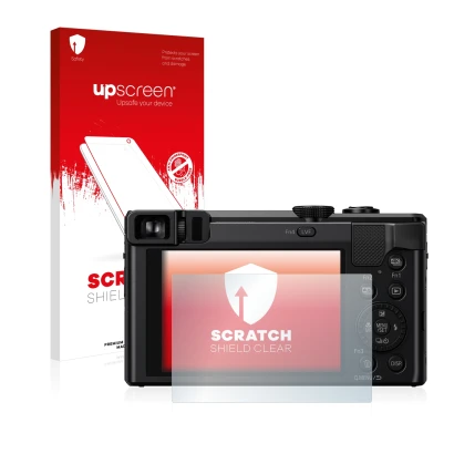 Front side of a product packaging with the brand logo upscreen. Next to it is the device Panasonic Lumix DMC-TZ81 shown with t