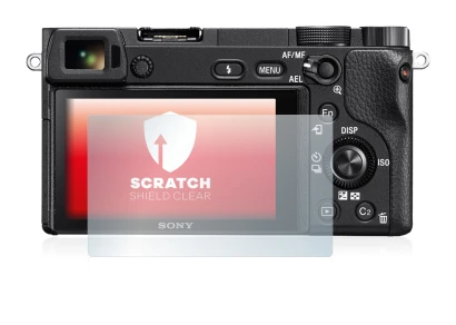 Image of the device Sony Alpha 6300 with a wide variety of screen protectors.