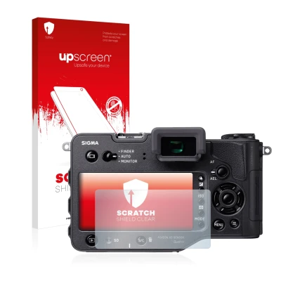 Front side of a product packaging with the brand logo upscreen. Next to it is the device Sigma SD Quattro shown with the corre
