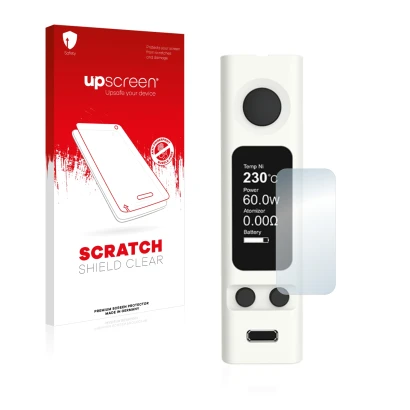 Front side of a product packaging with the brand logo upscreen. Next to it is the device Joyetech eVic VTwo Mini shown with th