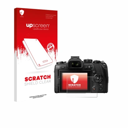 Front side of a product packaging with the brand logo upscreen. Next to it is the device Olympus OM-D E-M1 Mark II shown with 