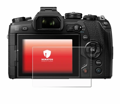 Image of the device Olympus OM-D E-M1 Mark II with a wide variety of screen protectors.