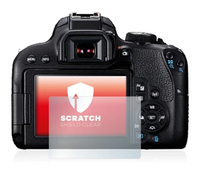 Image of the device Canon EOS 800D with a wide variety of screen protectors.