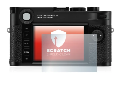 Image of the device Leica M10 with a wide variety of screen protectors.