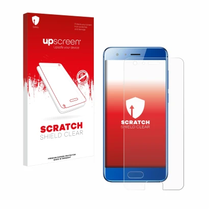 Front side of a product packaging with the brand logo upscreen. Next to it is the device Honor 9 shown with the corresponding