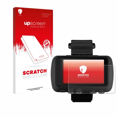 Front side of a product packaging with the brand logo upscreen. Next to it is the device Garmin Foretrex 601 shown with the co