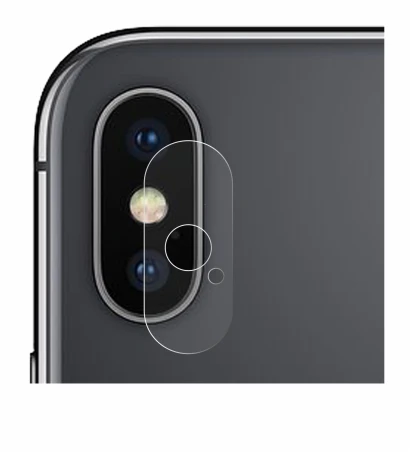 Image of the device Apple iPhone X (ONLY Camera Lens) with a wide variety of screen protectors.