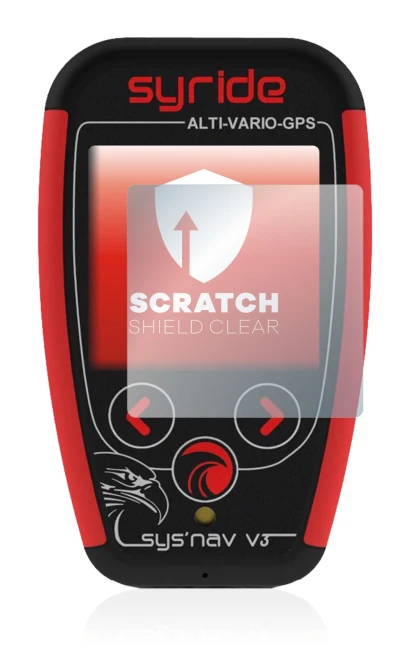 Image of the device Syride Sys'Nav V3 with a wide variety of screen protectors.