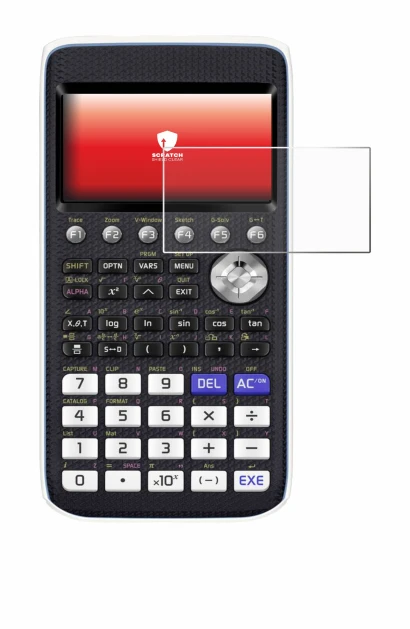 Image of the device Casio FX-CG50 with a wide variety of screen protectors.