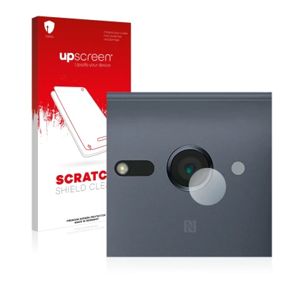 Front side of a product packaging with the brand logo upscreen. Next to it is the device Sony Xperia XZ2 Compact (ONLY Camera