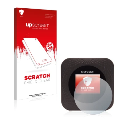 Front side of a product packaging with the brand logo upscreen. Next to it is the device Netgear Nighthawk M1 shown with the c