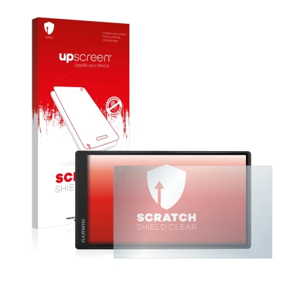 Front side of a product packaging with the brand logo upscreen. Next to it is the device Garmin DriveSmart 55 shown with the c