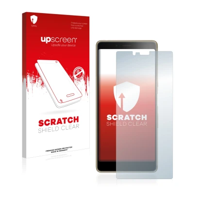 Front side of a product packaging with the brand logo upscreen. Next to it is the device Sony Xperia L3 shown with the corresp