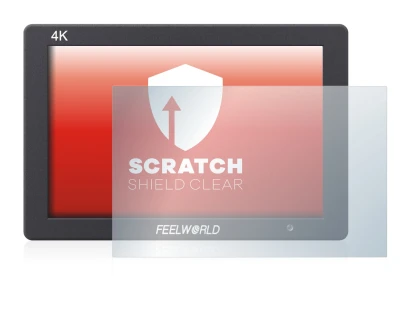 Image of the device Feelworld T7 7" with a wide variety of screen protectors.