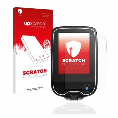 Front side of a product packaging with the brand logo upscreen. Next to it is the device Freestyle Libre 2 shown with the corr