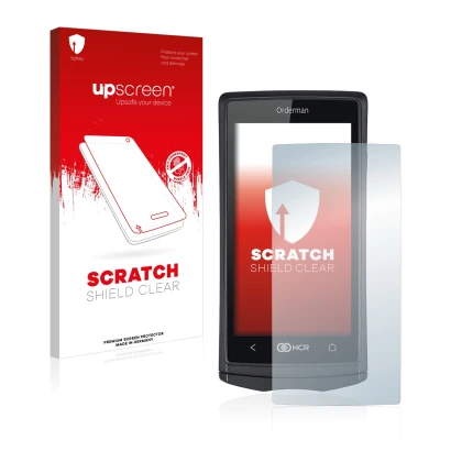 Front side of a product packaging with the brand logo upscreen. Next to it is the device Orderman 5 shown with the correspondi