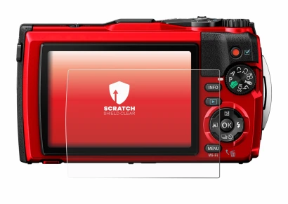 Image of the device Olympus Tough TG-6 with a wide variety of screen protectors.