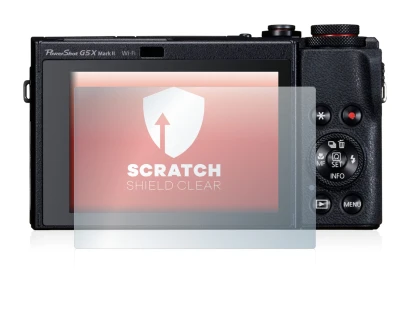 Image of the device Canon PowerShot G5 X Mark II with a wide variety of screen protectors.