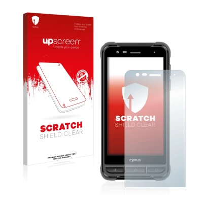 Front side of a product packaging with the brand logo upscreen. Next to it is the device Cyrus CS22 XA shown with the correspo
