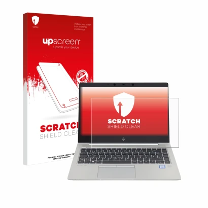 Front side of a product packaging with the brand logo upscreen. Next to it is the device HP EliteBook 840 G5 Non-Touch shown w