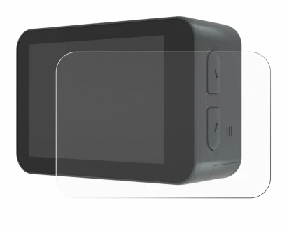 Image of the device Akaso V50X with a wide variety of screen protectors.