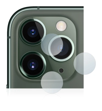 Image of the device Apple iPhone 11 Pro Max (ONLY Camera Lens) with a wide variety of screen protectors.