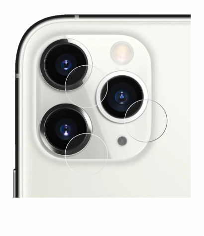 Image of the device Apple iPhone 11 Pro (ONLY Camera Lens) with a wide variety of screen protectors.