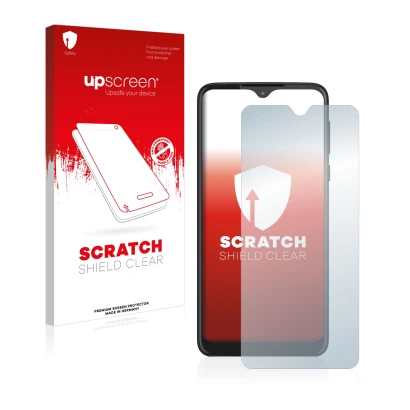 Front side of a product packaging with the brand logo upscreen. Next to it is the device Motorola Moto One Macro shown with th