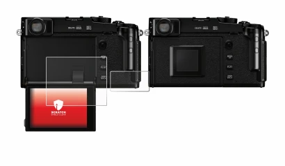 Image of the device Fujifilm X-Pro3 with a wide variety of screen protectors.