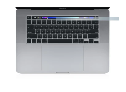 Image of the device Apple MacBook Pro 16" 2019 (ONLY Touch Bar) with a wide variety of screen protectors.