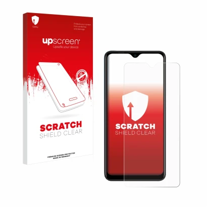 Front side of a product packaging with the brand logo upscreen. Next to it is the device Blackview A80 Pro shown with the corr