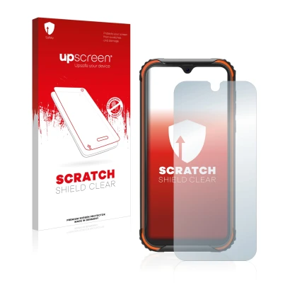 Front side of a product packaging with the brand logo upscreen. Next to it is the device Blackview BV5900 shown with the corre