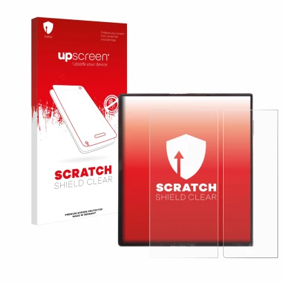 Front side of a product packaging with the brand logo upscreen. Next to it is the device Huawei Mate Xs shown with the corresp