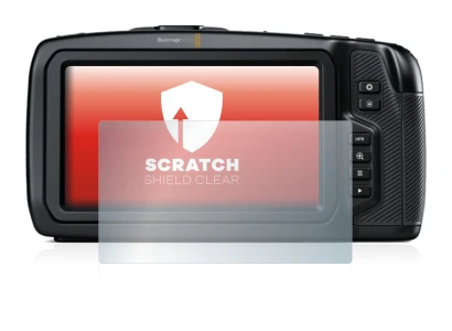 Image of the device Blackmagic Pocket Cinema Camera 6K with a wide variety of screen protectors.