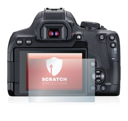 Image of the device Canon EOS 850D with a wide variety of screen protectors.