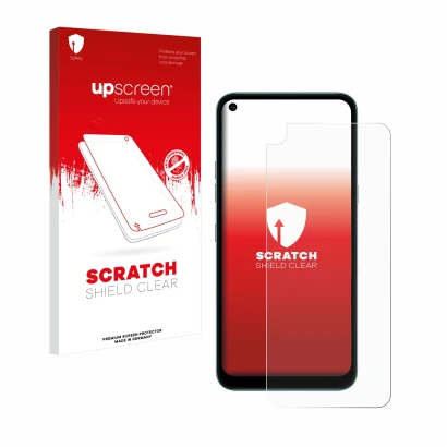 Front side of a product packaging with the brand logo upscreen. Next to it is the device LG K61 shown with the corresponding s