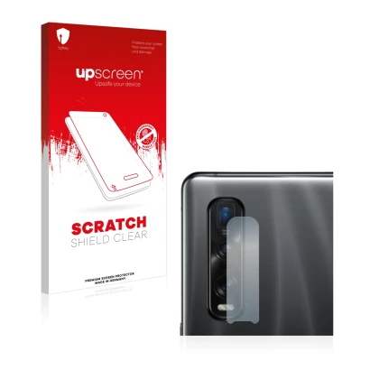 Front side of a product packaging with the brand logo upscreen. Next to it is the device Oppo Find X2 Pro (ONLY Camera Lens) s