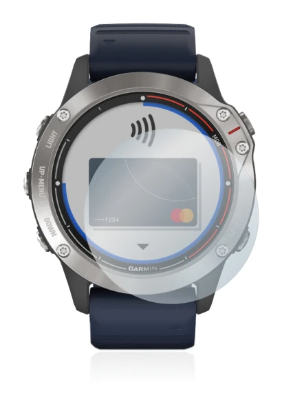Image of the device Garmin quatix 6 with a wide variety of screen protectors.