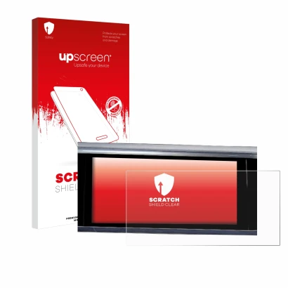 Front side of a product packaging with the brand logo upscreen. Next to it is the device Audi A6 2018 MMI Navigation Plus 10.1