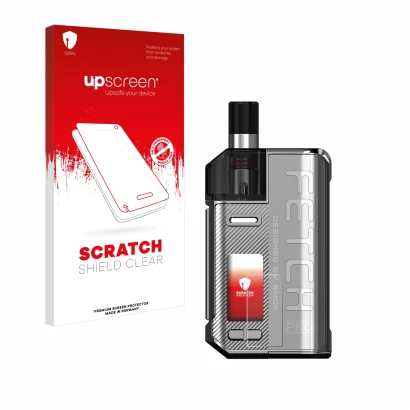 Front side of a product packaging with the brand logo upscreen. Next to it is the device Smok Fetch 80W Pro shown with the cor
