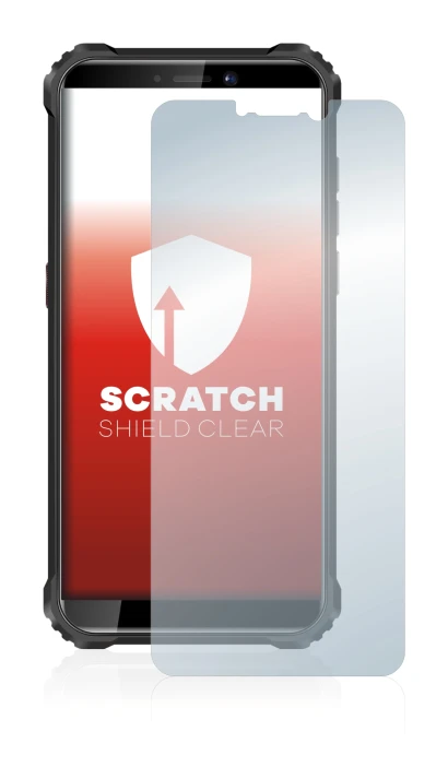Image of the device Oukitel WP5 with a wide variety of screen protectors.